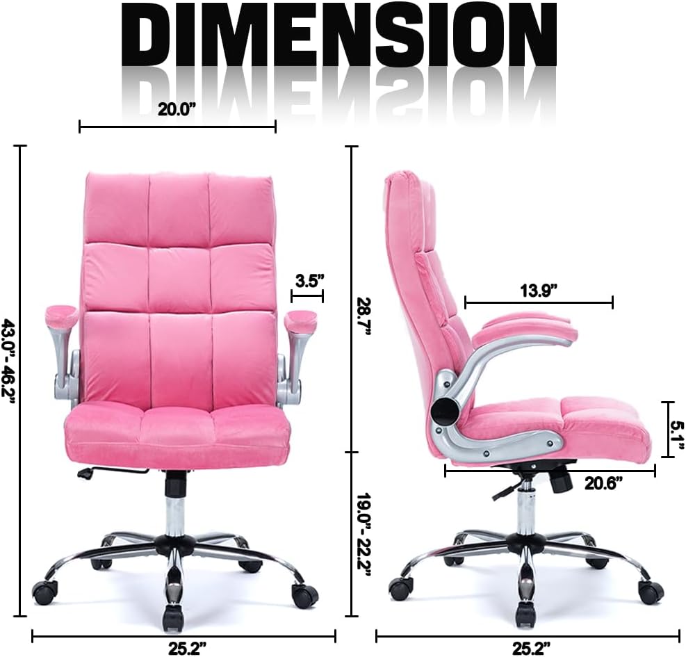 Lovely Velvet Home Office Chair | PINK