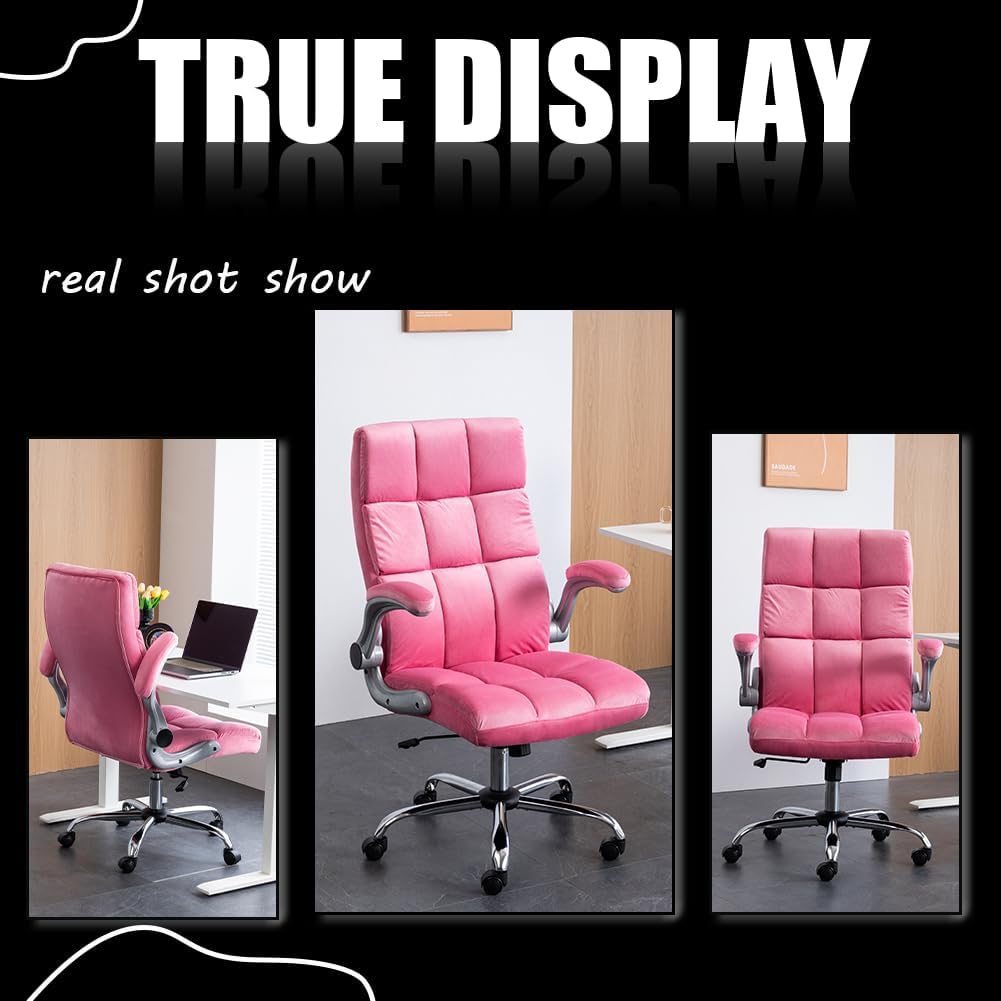 Lovely Velvet Home Office Chair | PINK