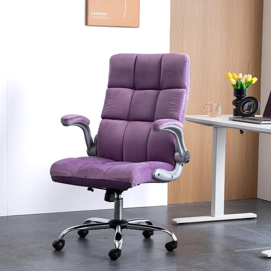 Cute Velvet Home Office Chair | PURPLE