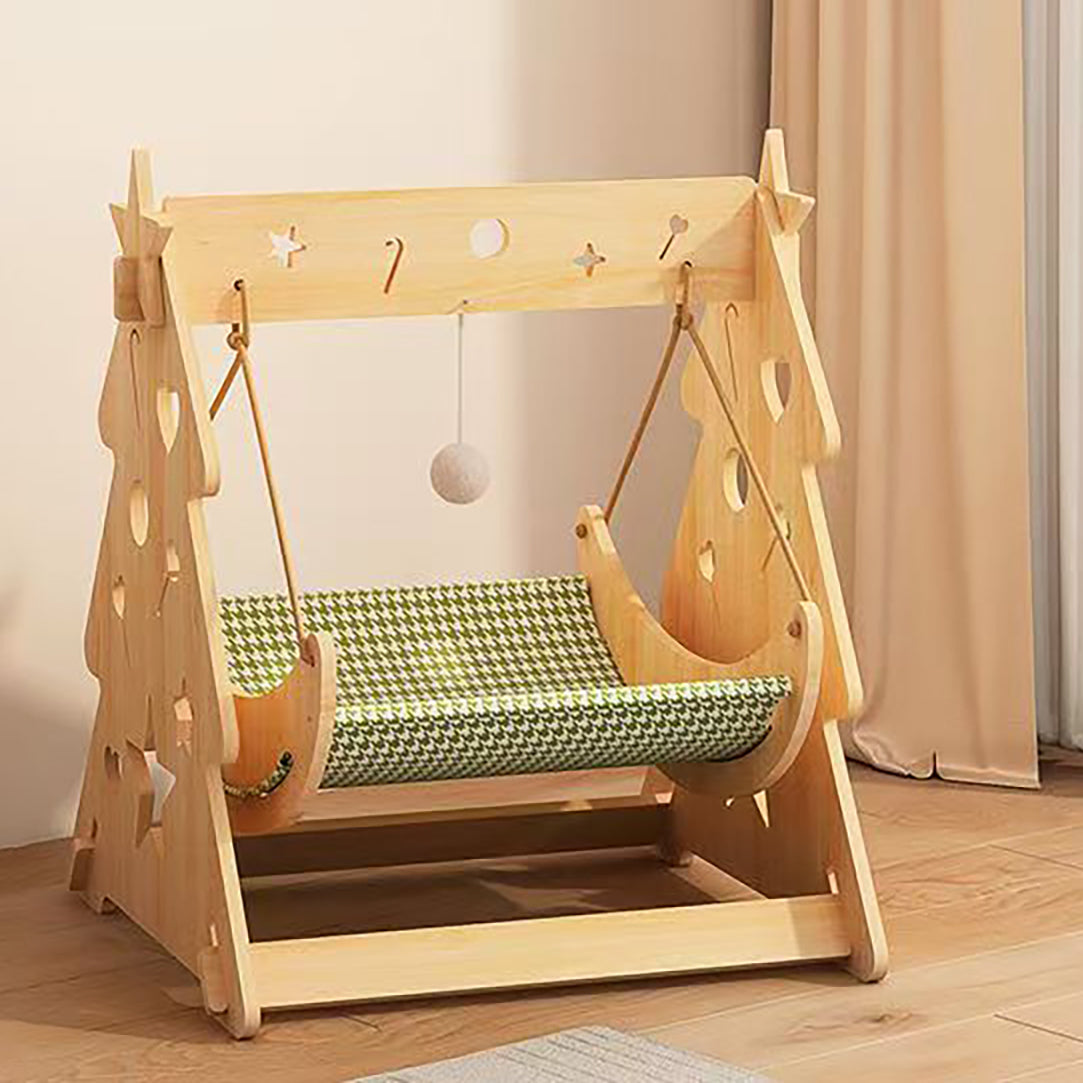 Wooden Cat Hammock, Hanging Cat Bed with Soft Mattress | Ship Global