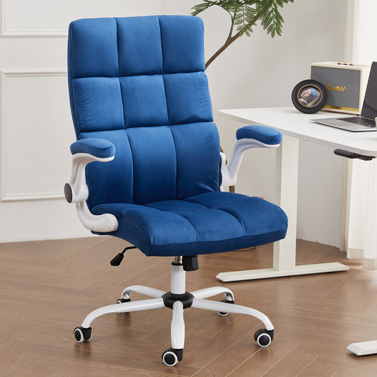 Cute Modern Velvet Fabric Comfy Home Desk Chair | BLUE